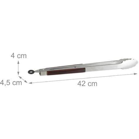 Relaxdays Pince De Cuisine En Inox Pince à Barbecue En Acier Inoxydable Grillade Saucisse Salade 38 Cm, Argent 5 Relaxdays Pince De Cuisine En Inox Pince à Barbecue En Acier Inoxydable Grillade Saucisse Salade 38 Cm, Argent – Image 5