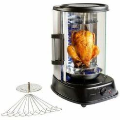 LIVOO GRIL VERTICAL Pour VOLAILLE VIANDE KEBAB Brochettes 1500W - Noir