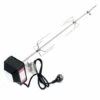WILTEC Tournebroche BBQ 70cm 230V En Acier Affiné 2 Fourches Incluses Broches Grillade Rôtisserie