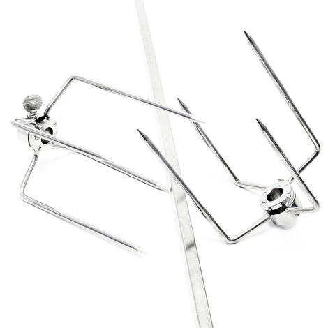 WILTEC Tournebroche BBQ 70cm 230V En Acier Affiné 2 Fourches Incluses Broches Grillade Rôtisserie 4 WILTEC Tournebroche BBQ 70cm 230V En Acier Affiné 2 Fourches Incluses Broches Grillade Rôtisserie â Image 4