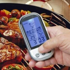 FISHTEC® Thermomètre-Sonde De Cuisson Numérique Sans Fil - Four Et Barbecue - Minuteur Et Alarme -Accessoires de barbecue Soldes 13377030 5