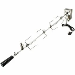 WILTEC Broche BBQ 110cm 230V En Acier Affiné 2 Fourches Incluses Tournebroche Masselotte D'équilibrage -Accessoires de barbecue Soldes 13401268 3