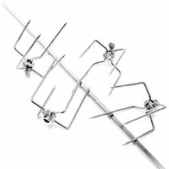 WILTEC Broche BBQ 110cm 230V En Acier Affiné 2 Fourches Incluses Tournebroche Masselotte D'équilibrage -Accessoires de barbecue Soldes 13401268 5