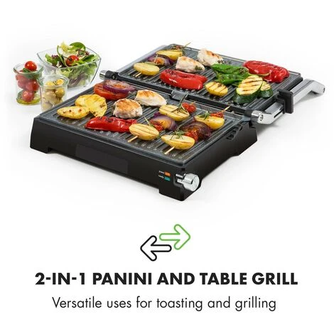 Klarstein Buffalo Grill Contact Pour Panini 2000W- Inox Argent & Noir 3 Klarstein Buffalo Grill Contact Pour Panini 2000W- Inox Argent & Noir – Image 3