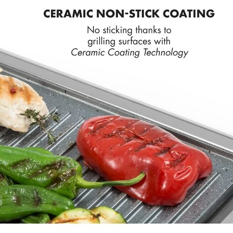 Klarstein Buffalo Grill Contact Pour Panini 2000W- Inox Argent & Noir 5 Klarstein Buffalo Grill Contact Pour Panini 2000W- Inox Argent & Noir – Image 5