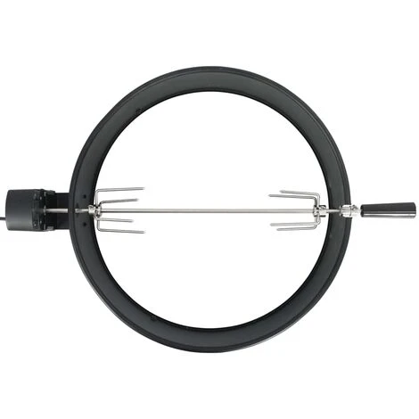 VidaXL Kit D'anneau De Rôtissoire De Barbecue 57 Cm Noir - Noir 2 VidaXL Kit D'anneau De Rôtissoire De Barbecue 57 Cm Noir - Noir – Image 2