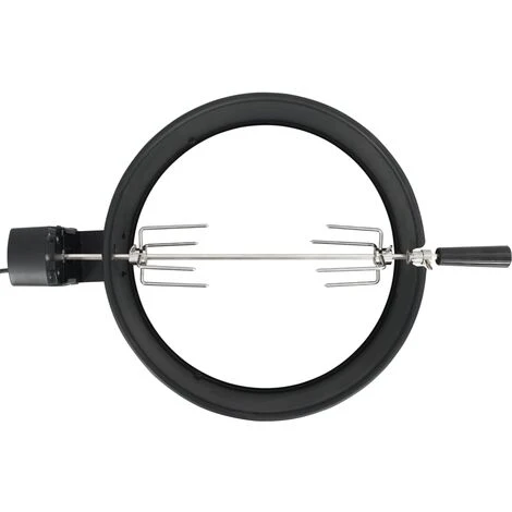 VidaXL Kit D'anneau De Rôtissoire Barbecue 47 Cm Noir - Noir 2 VidaXL Kit D'anneau De Rôtissoire Barbecue 47 Cm Noir - Noir – Image 2