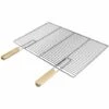 ECD GERMANY Grille De Barbecue BBQ Avec Double Manche Dimension 60x40cm En Acier Inoxydable