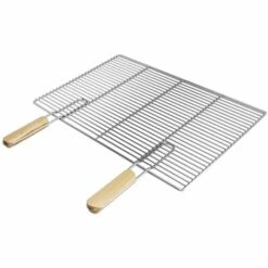 ECD GERMANY Grille De Barbecue BBQ Avec Double Manche Dimension 60x40cm En Acier Inoxydable