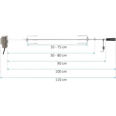 BBQ-Toro Set Universel De Broche à Barbecue | 90 Cm | 2 Aiguilles à Viande Et Moteur En Acier Inoxydable 2 BBQ-Toro Set Universel De Broche à Barbecue | 90 Cm | 2 Aiguilles à Viande Et Moteur En Acier Inoxydable – Image 2