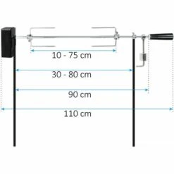 BBQ-Toro Broche De Grill Pour Feu De Camp | 90 Cm | 2 Aiguilles à Viande Et Moteur (batterie) -Accessoires de barbecue Soldes 18087074 3