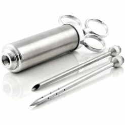 BBQ-Toro Seringue à Mariner En Acier Inoxydable | Seringue à Rôtir Avec 2 Aiguilles