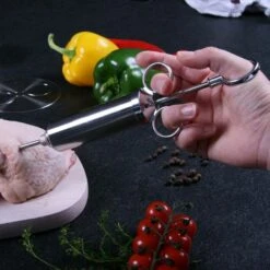 BBQ-Toro Seringue à Mariner En Acier Inoxydable | Seringue à Rôtir Avec 2 Aiguilles -Accessoires de barbecue Soldes 18087178 5