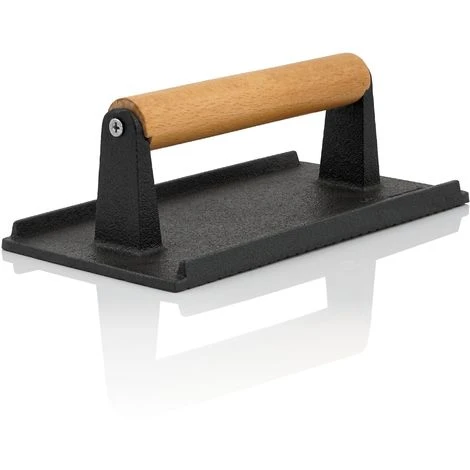 BBQ-Toro Presse à Hamburger En Fonte 1 Kg | 21 X 11 Cm | Poids De Viande Pour Burgers Avec Poignée En Bois 1 BBQ-Toro Presse à Hamburger En Fonte 1 Kg | 21 X 11 Cm | Poids De Viande Pour Burgers Avec Poignée En Bois