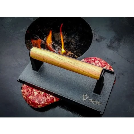 BBQ-Toro Presse à Hamburger En Fonte 1 Kg | 21 X 11 Cm | Poids De Viande Pour Burgers Avec Poignée En Bois 3 BBQ-Toro Presse à Hamburger En Fonte 1 Kg | 21 X 11 Cm | Poids De Viande Pour Burgers Avec Poignée En Bois – Image 3