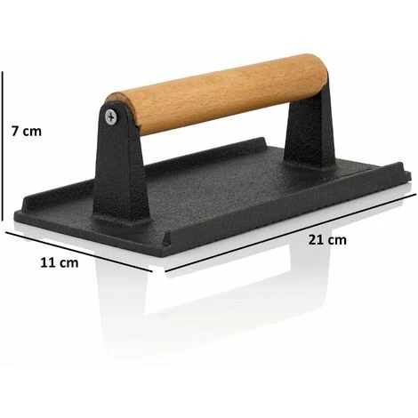 BBQ-Toro Presse à Hamburger En Fonte 1 Kg | 21 X 11 Cm | Poids De Viande Pour Burgers Avec Poignée En Bois 4 BBQ-Toro Presse à Hamburger En Fonte 1 Kg | 21 X 11 Cm | Poids De Viande Pour Burgers Avec Poignée En Bois – Image 4