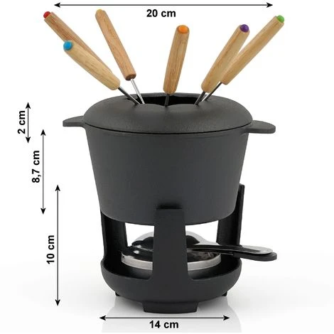 BBQ-Toro Service à Fondue En Fonte | Noir, Déjà Brûlé | 1 Litre, Pour 6 Personnes 5 BBQ-Toro Service à Fondue En Fonte | Noir, Déjà Brûlé | 1 Litre, Pour 6 Personnes – Image 5