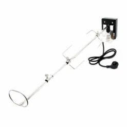 WILTEC Tournebroche BBQ 82cm 230V En Acier Affiné 2 Fourches Incluses Broches Grillade Rôtisserie -Accessoires de barbecue Soldes 18161457 3