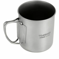 TOMSHOO Tasse En Titane De 300 Ml, Avec Poignee Pliable -Accessoires de barbecue Soldes 19154386 5