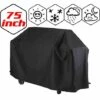LANGRAY Housse Barbecue, Bache Barbecue, Couverture Imperméable De Barbecue, Couvercle De Gril, Bache De Protection BBQ Anti-UV/Anti-l'eau/Anti-l'humidité - 190x71x117cm - Noir