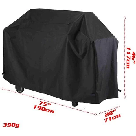LANGRAY Housse Barbecue, Bache Barbecue, Couverture Imperméable De Barbecue, Couvercle De Gril, Bache De Protection BBQ Anti-UV/Anti-l'eau/Anti-l'humidité - 190x71x117cm - Noir 2 LANGRAY Housse Barbecue, Bache Barbecue, Couverture Imperméable De Barbecue, Couvercle De Gril, Bache De Protection BBQ Anti-UV/Anti-l'eau/Anti-l'humidité - 190x71x117cm - Noir â Image 2
