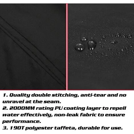 LANGRAY Housse Barbecue, Bache Barbecue, Couverture Imperméable De Barbecue, Couvercle De Gril, Bache De Protection BBQ Anti-UV/Anti-l'eau/Anti-l'humidité - 190x71x117cm - Noir 4 LANGRAY Housse Barbecue, Bache Barbecue, Couverture Imperméable De Barbecue, Couvercle De Gril, Bache De Protection BBQ Anti-UV/Anti-l'eau/Anti-l'humidité - 190x71x117cm - Noir â Image 4