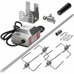 ECD GERMANY Tournebroche électrique Brochette De Rôtissoire Avec Moteur 4W 230V 100cm -Accessoires de barbecue Soldes 24987525 4