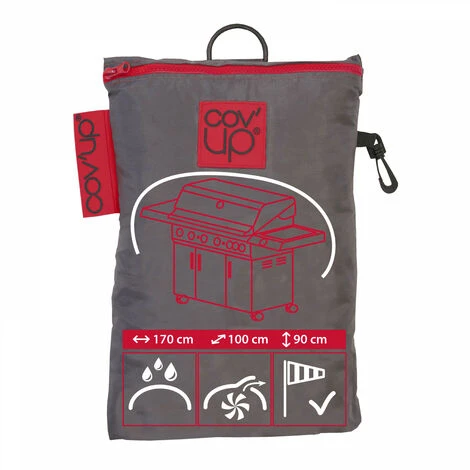 Housse Barbecue Rectangulaire 170 X 100 X 90 Cm Grise Cov'Up - Gris 3 Housse Barbecue Rectangulaire 170 X 100 X 90 Cm Grise Cov'Up - Gris â Image 3