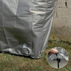 RIBIMEX Housse ''ECOplatinium'' Grise + Câble élastique Et Pochette, 90gr/m² 90x70xH70cm Pour BBQ -Accessoires de barbecue Soldes 25440013 3