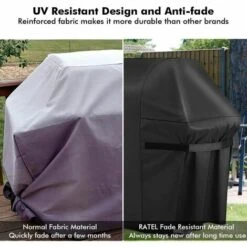 BEARSU Housse Barbecue, Bache Barbecue Exterieur 100% Impermeable - Housse Pour Barbecue 420D Tissu Oxford Ne Se Décolore Pas Bâche Barbecue Housse Plancha Pour Weber Char Broil (122 Cm * 147 Cm * 61 Cm) -Accessoires de barbecue Soldes 25989344 3