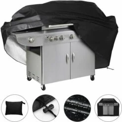 LITZEE Bâche De Protection étanche Pour Barbecue 145 X 61 X 117cm (Noir)