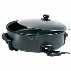 SUINGA Poêle à Paella électrique 42x7 Cm Revêtement Teflon 1500W Noir
