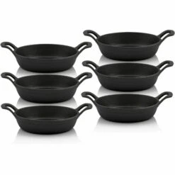 BBQ-Toro Set De Poêles De Service (6 Pièces) | Ronde Ø 16 Cm | Sauteuse En Fonte