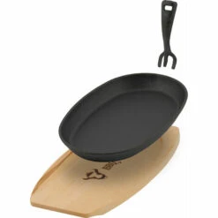 BBQ-Toro Set De Poêles à Servir Avec Socle En Bois | 27 X 18 X 3 Cm - Ovale -Accessoires de barbecue Soldes 27361219 4