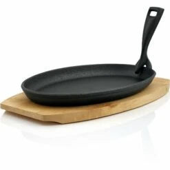 BBQ-Toro Set De Poêles à Servir Avec Socle En Bois | 27 X 18 X 3 Cm - Ovale -Accessoires de barbecue Soldes 27361219 5