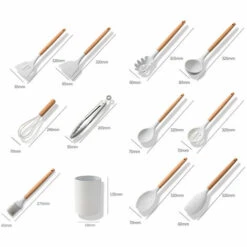 ASUPERMALL Cuisine Silicone Ustensile De Cuisine Ensemble Antiadhesif Ustensiles Set 11 PCS Chaleur Outils De Cuisine Resistant -Accessoires de barbecue Soldes 27553303 5