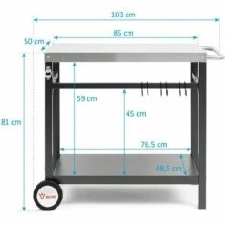 BBQ-Toro Chariot Pour Barbecue 85 X 50 X 81 Cm | Table D'appoint -Accessoires de barbecue Soldes 27569806 3