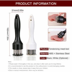 HAPPYSHOPPING Attendrisseur De Viande En Acier Inoxydable, Attendrisseur De Viande, Design A 22 Aiguilles, Noir - Noir -Accessoires de barbecue Soldes 27783115 5
