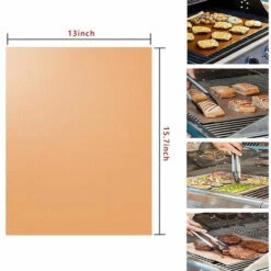 DEVENIRRICHE Tapis De Gril 6PCS 100% Antiadhésif Pour Barbecue Et Tapis De Cuisson Réutilisables Et Faciles à Nettoyer - Fonctionne Au Gaz, Au Charbon De Bois, Au Gril électrique Et Plus -Accessoires de barbecue Soldes 27967765 3