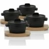 BBQ-Toro Mini Dutch Oven (4 Pièces) | Ø 11 Cm - Rond | Pot De Service En Fonte
