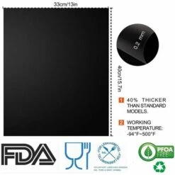 LangRay Tapis De Cuisson Barbecue, Set De 6 Feuille De Cuisson Pour Barbecue Et Four - 40*33 Cm Anti-adhérent De BBQ Et Feuilles De Cuisson Réutilisable Pour Les Barbecue à Gaz, Charbon Ou électriques - Noir -Accessoires de barbecue Soldes 28210233 3