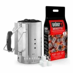 Kit Cheminée Et 2 Kg De Briquettes Et 3 Allume-feux Weber Code 17631