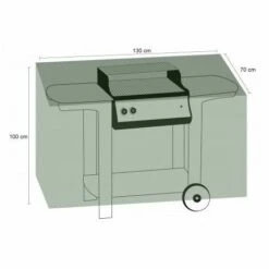 TITANIUM Housse De Protection Pour Barbecue Rectangulaire 130 X 70 X 100 Cm - Noir