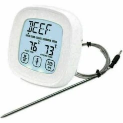THSINDE Thermomètre De Cuisine Numérique, Avec Sonde Grand Écran LCD Minuteur Et Température Préréglée Thermomètres Pour Cuisson Au Four, Le Barbecue Et La Viande