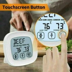 THSINDE Thermomètre De Cuisine Numérique, Avec Sonde Grand Écran LCD Minuteur Et Température Préréglée Thermomètres Pour Cuisson Au Four, Le Barbecue Et La Viande -Accessoires de barbecue Soldes 28922517 3