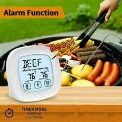 THSINDE Thermomètre De Cuisine Numérique, Avec Sonde Grand Écran LCD Minuteur Et Température Préréglée Thermomètres Pour Cuisson Au Four, Le Barbecue Et La Viande -Accessoires de barbecue Soldes 28922517 5