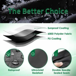 INSMA Housse De Protection Pour Barbecue 210D L.147 X L.61 X H.122 Cm -Accessoires de barbecue Soldes 29753126 3