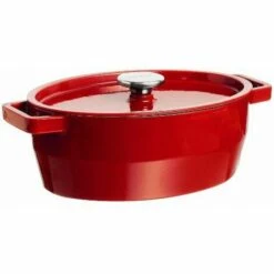 Pyrex 4936879 Cocotte Ovale 3,8 L Rouge Slow Cook Fonte D'Acier -Accessoires de barbecue Soldes 29955258 3