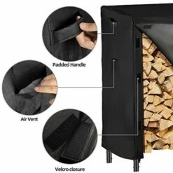 Amagabeli, Grande Capacité 122cm X 61cm X 107cm 600D ,Oxford Couvercle De Support De Bois De Chauffage, étanche Extérieur Housse De Protection ,pour Porte-bûches De Bois De Chauffage ,Résistant Aux UV -Accessoires de barbecue Soldes 30042607 5