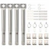 ASUPERMALL Universel Reglable Remplacement Barbecue A Gaz En Acier Inoxydable Grill Straight Pipe Bruleur Tube, 4Pcs